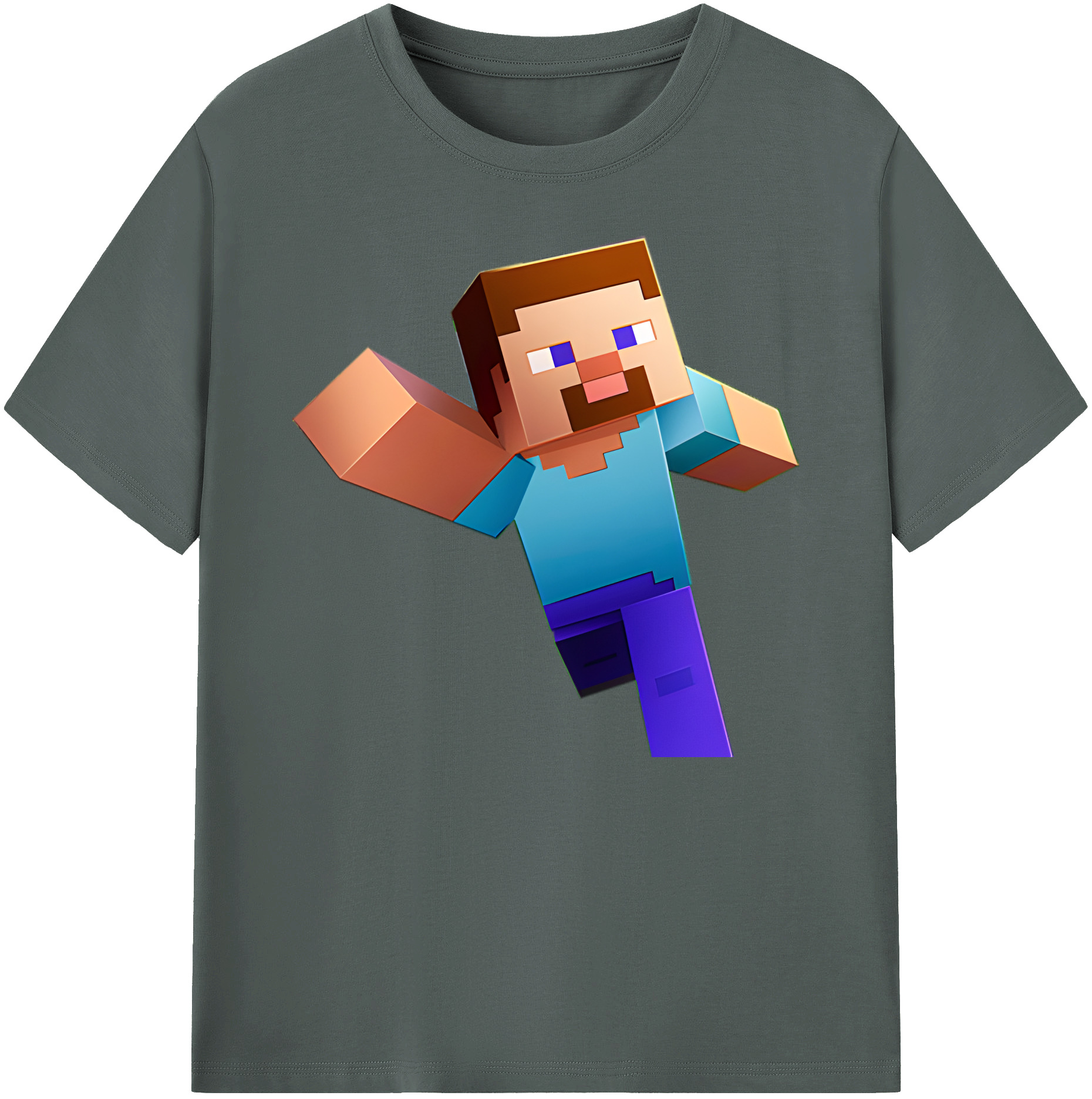 （画像用） マインクラフト ブロックの世界 Minecraft MC Block world 綿100％ メンズ半袖Tシャツ｜肌触りやわらか＆通気性